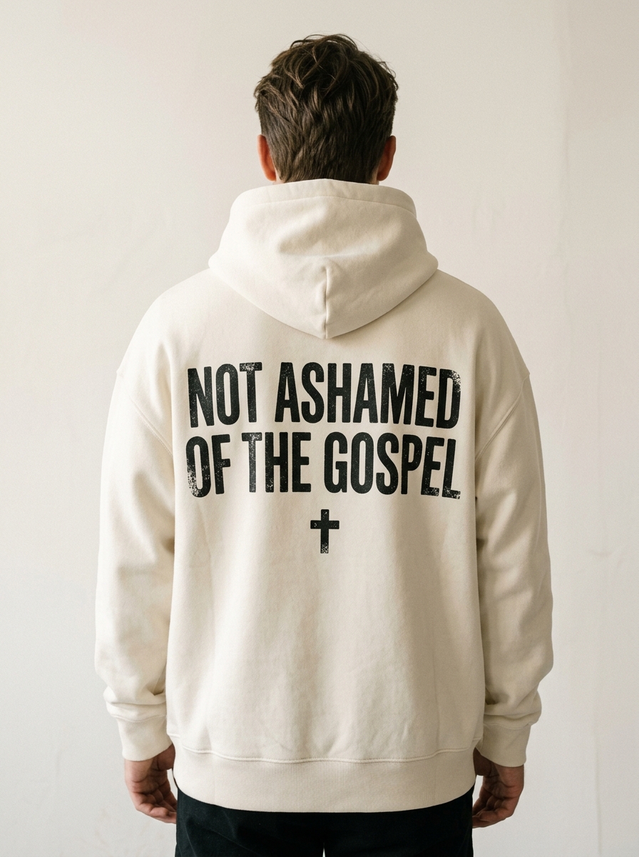 Not Ashamed of the Gospel Oversized Hoodie - Bone
