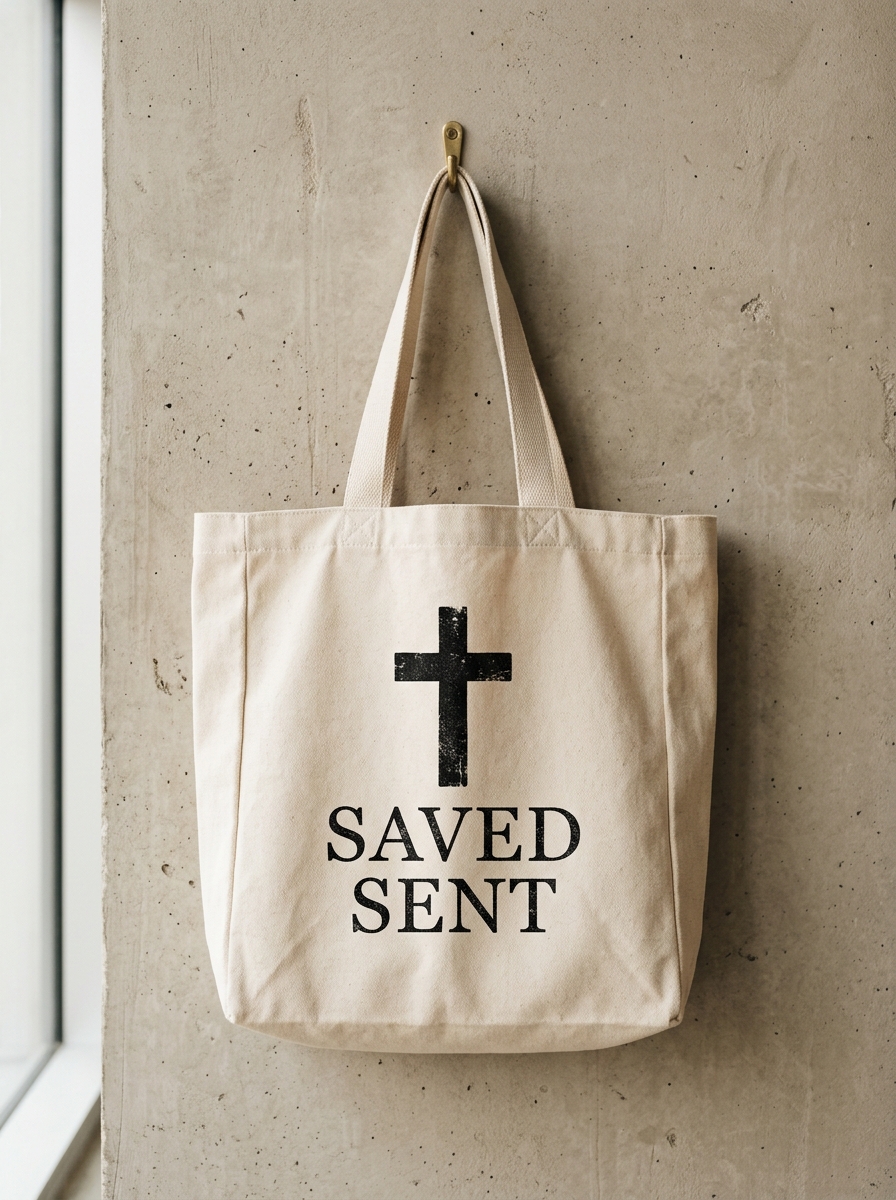 Saved & Sent Heavyweight Canvas Tote - Natural Ecru